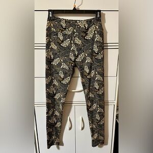 LuLaRoe Black and Tan Abstract Leggings